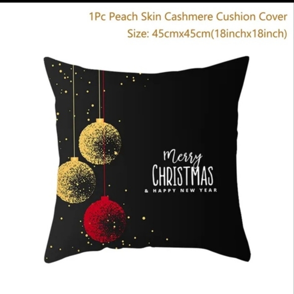 Merry Christmas Cushion Cover Ornaments set of 4 NWOT - Picture 5 of 7